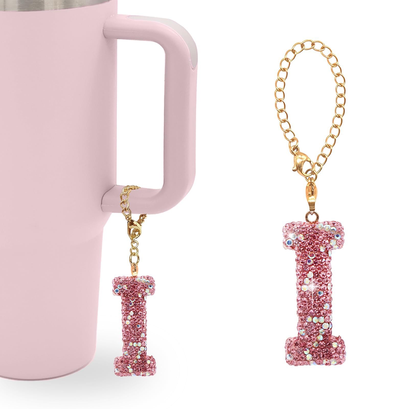 Wholesale Pink Diamond English Letter Water Cup Chain Pendant Cup Accessories